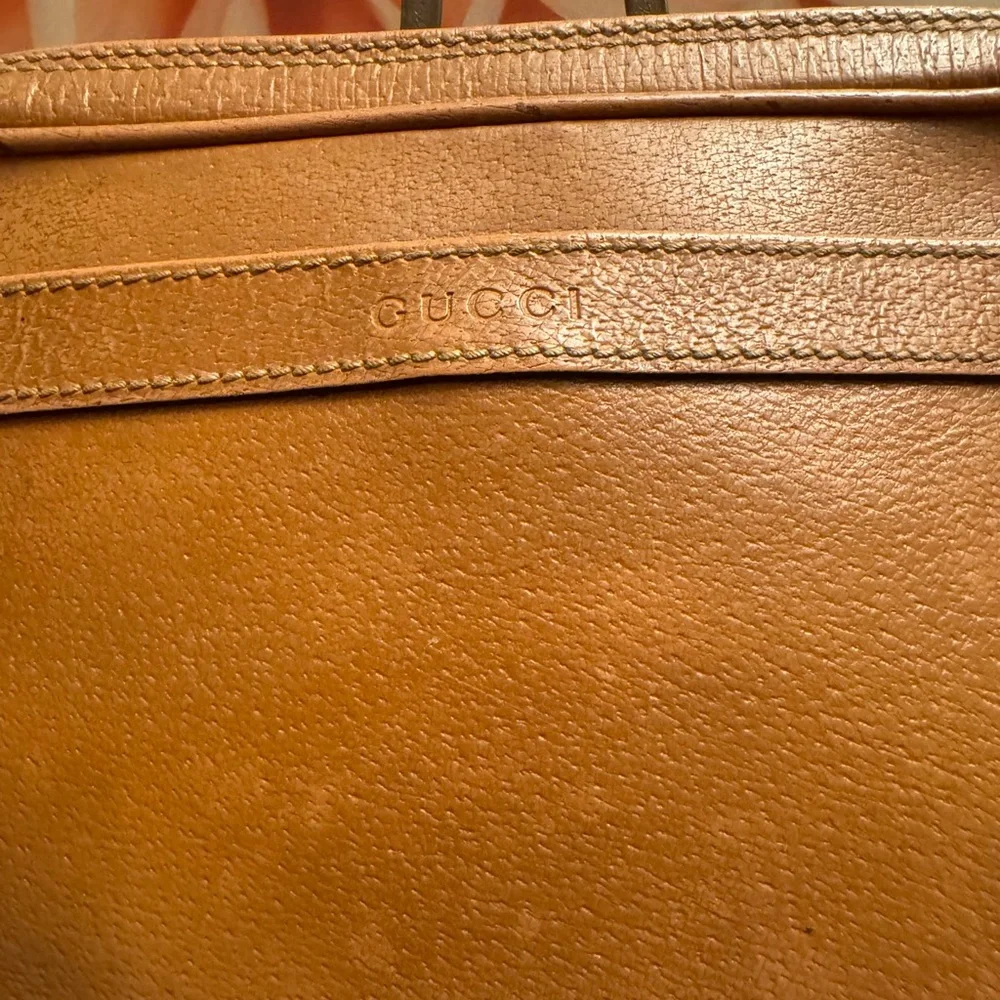 Gucci Tan Leather Travel Pouch